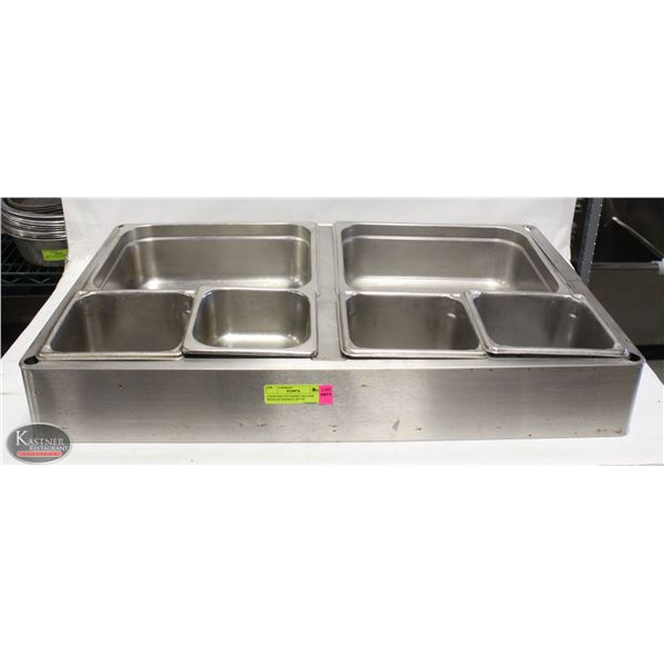 COUNTER TOP INSERT HOLDER WITH S/S INSERTS 28"*18"