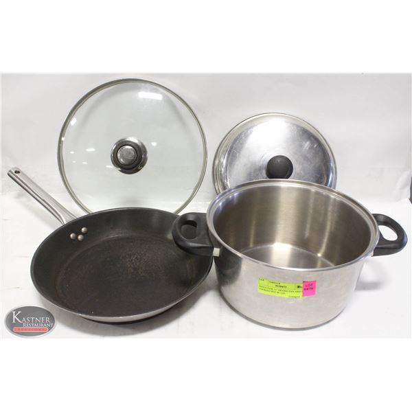 INDUCTION 11  FRYING PAN AND 9  COOKING POT W/ LID