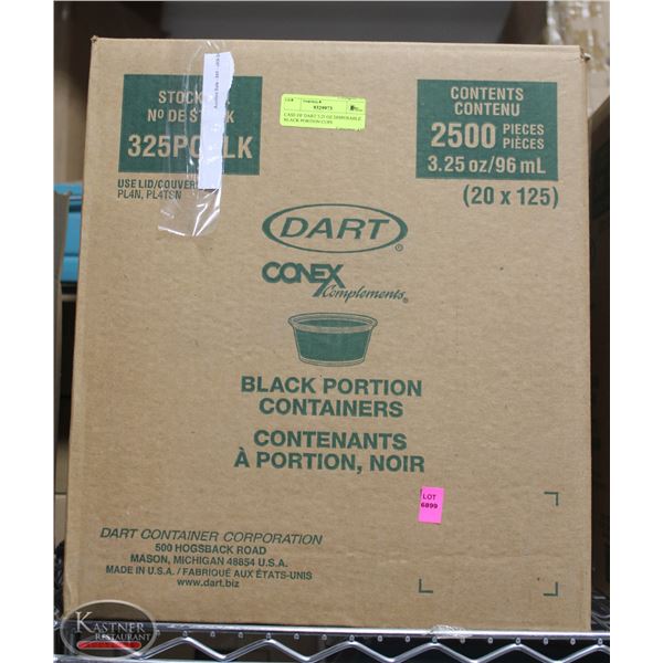 CASE OF DART 3.25 OZ DISPOSABLE BLACK PORTION CUPS