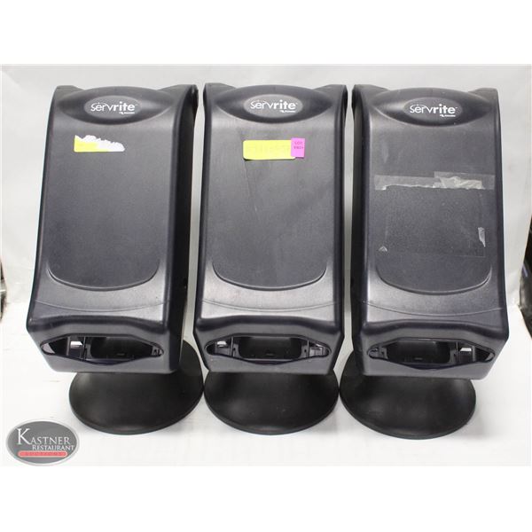 GROUP OF 3 CASCADES SERVRITE NAPKIN DISPENSERS