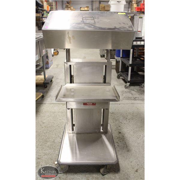 HATCH STAINLESS STEEL SPRING-LOADED TRAY CART W/