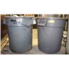 Image 1 : LOT OF 2 GREY TRASH CAN 20 GAL