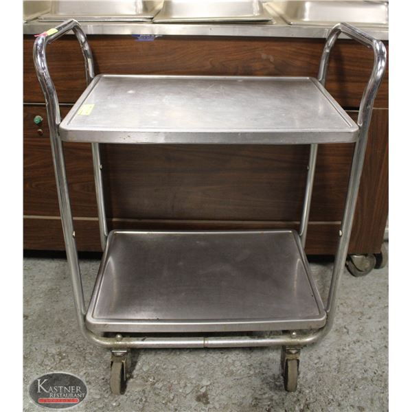 VOLLRATH STAINLESS STEEL 2 TIER BUSSING CART