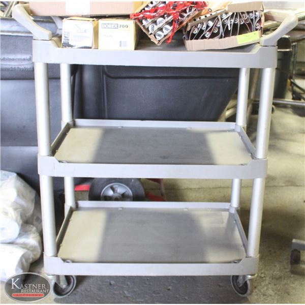 RUBBERMAID 3 TIER WHEELED BUSSING CART