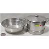 10" X STEAMER POT(PERFORATED) W/ BOWL & LID