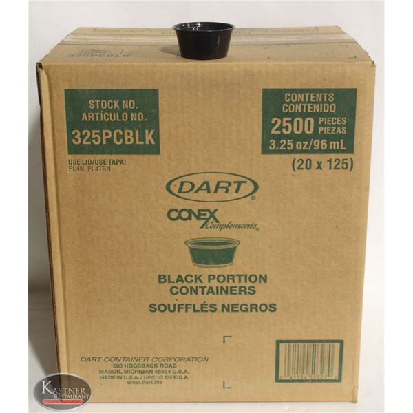 CASE OF DART 3.25 OZ DISPOSABLE BLACK PORTION CUPS