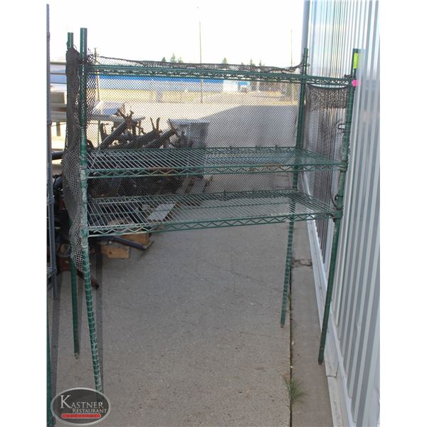 4' GREEN 3-TIER WIRE STORAGE RACK 48