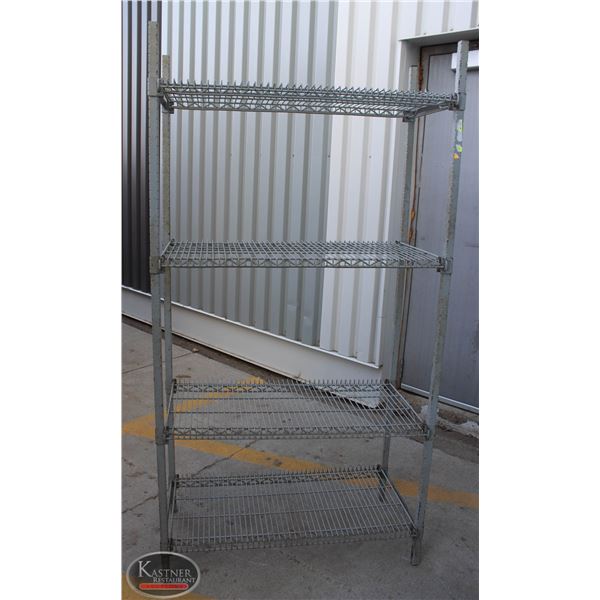 3' GREY WIRE STORAGE RACK - 4 TIER