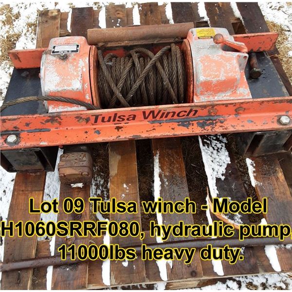 Tulsa winch Model H1060SRRF080, hydraulic pump 11000lbs heavy duty
