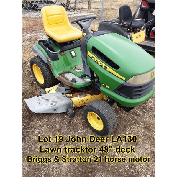 John Deere LA130 lawn tractor 48" deck Briggs & Stratton 21 horse motor