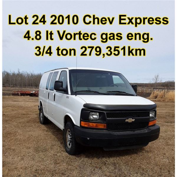 2010 Chev Express 4.8 IT Vortec gas eng.  3/4 ton 279,351 KM
