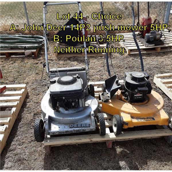 Poulan 3.5 HP - does not run - choice of 44A and 44B