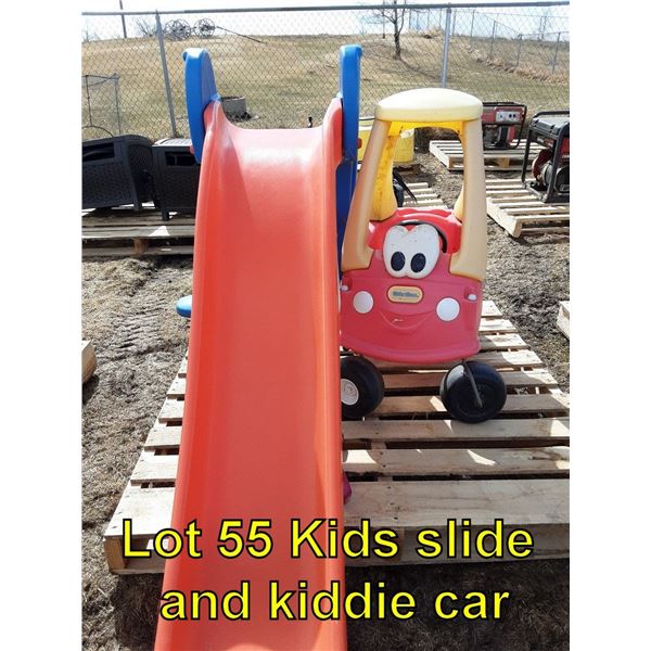 Kids slide and kiddie car