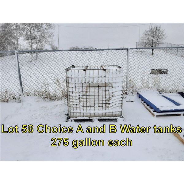 Water Tank 275 gallon - Choice of 58A and 58B