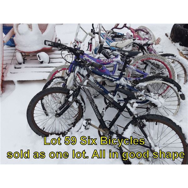 Six bicycles all in good shape