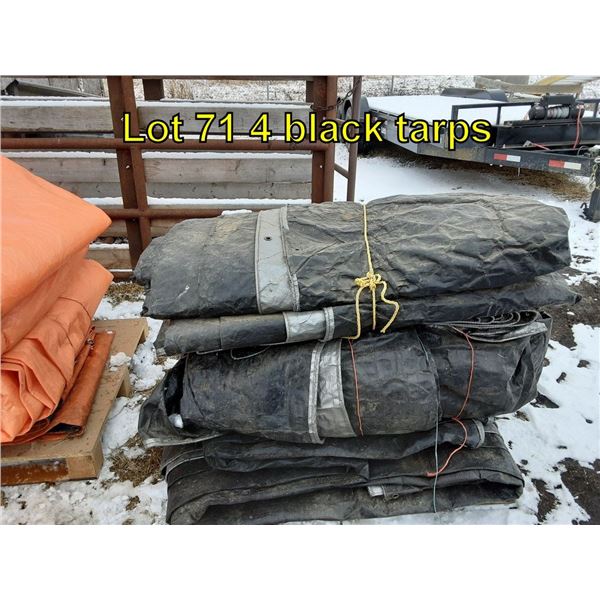 4 black tarps