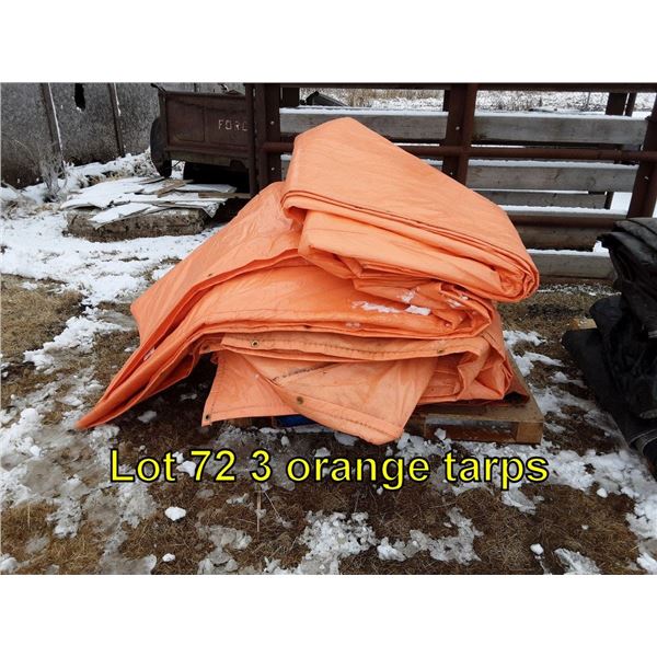3 orange tarps