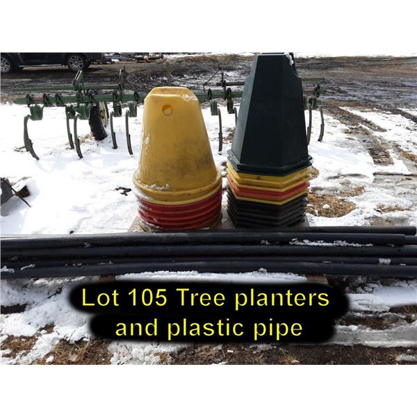 Tree planters and plastic pipe