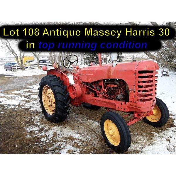 Antique Massey Harris 30 - top running condition