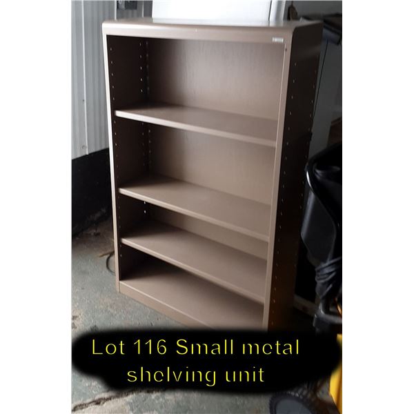 Small metal shelving unit