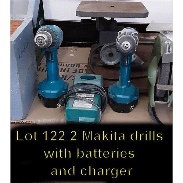 2 Makita drills with batteries and charges