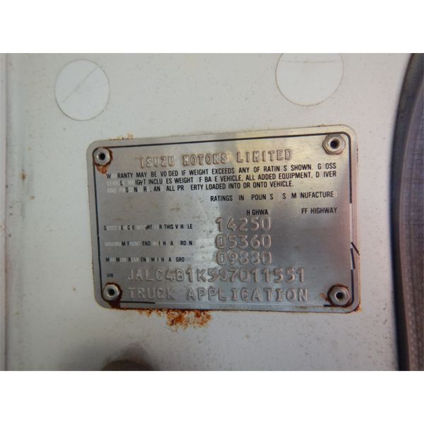 1995 ISUZU NPR Sewer Rodder Truck - J.M. Wood Auction Company, Inc.