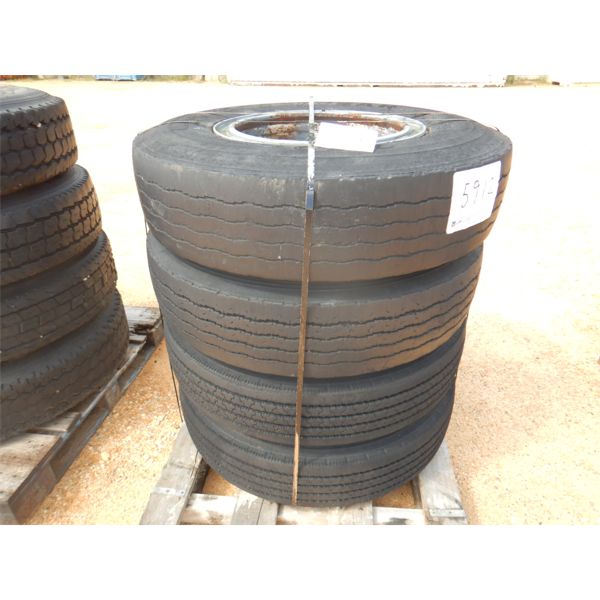 (4) 10.00R20 TIRES & RIMS (B2)