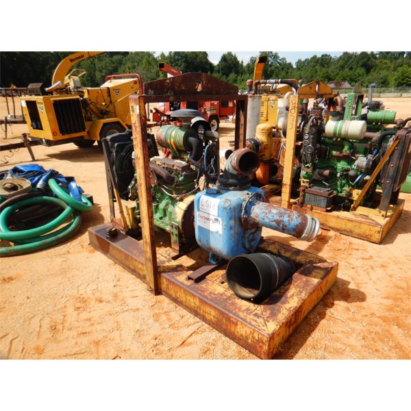 THOMPSON 6" PUMP W/ JOHN DEERE DIESEN EINGINE, SKID MTD 