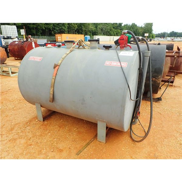 DIESEL FUEL TANK W ELECTRIC 15 GPM FILL-RITE PUMP, ON SKIDS