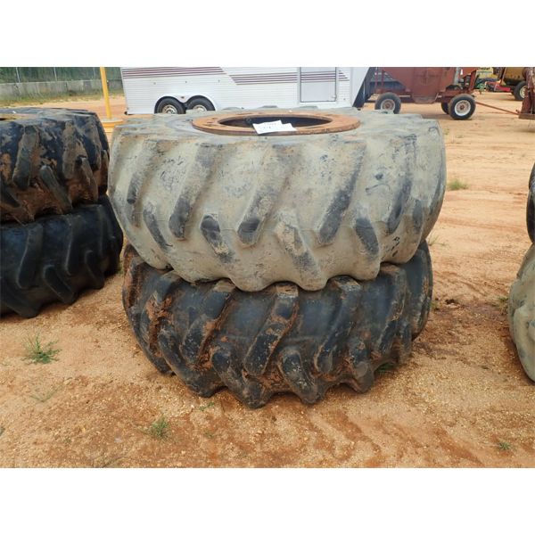 (2) 24.5-32 SKIDDER TIRES  & WHEELS 