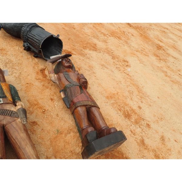 WOODEN INDIAN CARVING, 5' TALL