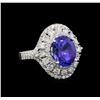 Image 1 : 14KT White Gold 3.40 ctw Tanzanite and Diamond Ring