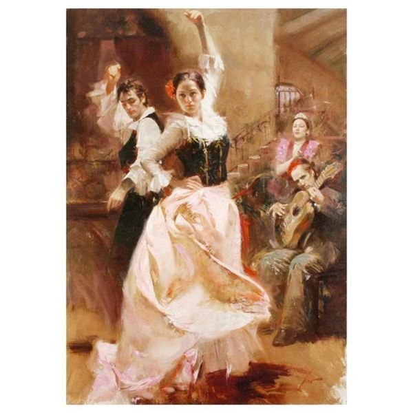 Pino (1939-2010), "Dancing in Barcelona" Artist Embellished Limited Edition on C