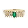 Image 2 : 0.50 ctw Diamond and Emerald Ring - 14KT Yellow Gold