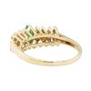 Image 3 : 0.50 ctw Diamond and Emerald Ring - 14KT Yellow Gold