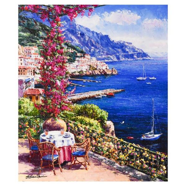 Sam Park, "Amalfi Vista" Hand Embellished Limited Edition Serigraph on Canvas, N