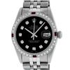 Image 1 : Rolex Mens 36 Datejust Black Diamond & Ruby Oyster Perpetual Serviced Polished