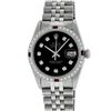 Image 2 : Rolex Mens 36 Datejust Black Diamond & Ruby Oyster Perpetual Serviced Polished