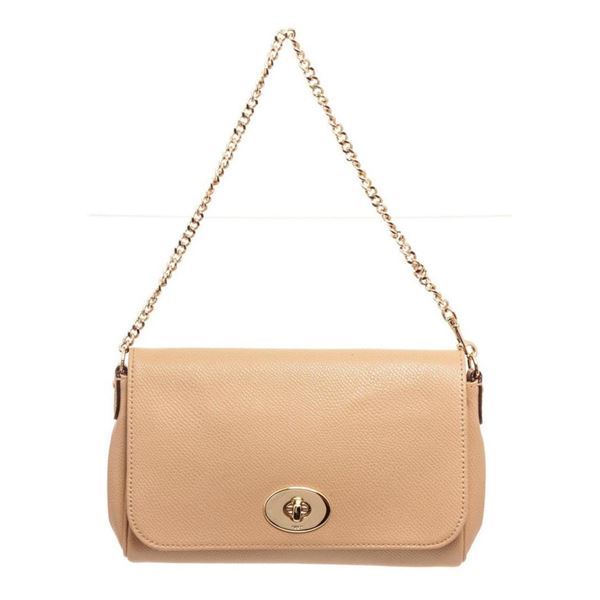 Coach Beige Leather Ruby Shoulder Bag