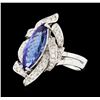 Image 1 : 2.29 ctw Tanzanite and Diamond Ring - 14KT White Gold