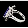 Image 3 : 2.29 ctw Tanzanite and Diamond Ring - 14KT White Gold