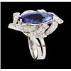 Image 4 : 2.29 ctw Tanzanite and Diamond Ring - 14KT White Gold