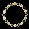 Image 8 : 18k Yellow Gold .70 ctw Bezel Round Sapphire & Diamond Circle of Life Pin Brooch