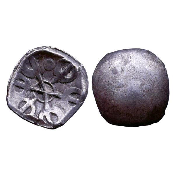 Ancient India: Gandhara Janapada (c. 500-400 BC), Archaic Punch Marked Coinage, Silver Shana, 1.42gm