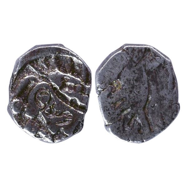 Ancient India: Shurasena Janapada, Archaic Punch Marked Coinage, Silver ½ Karshapana, 1.70gms