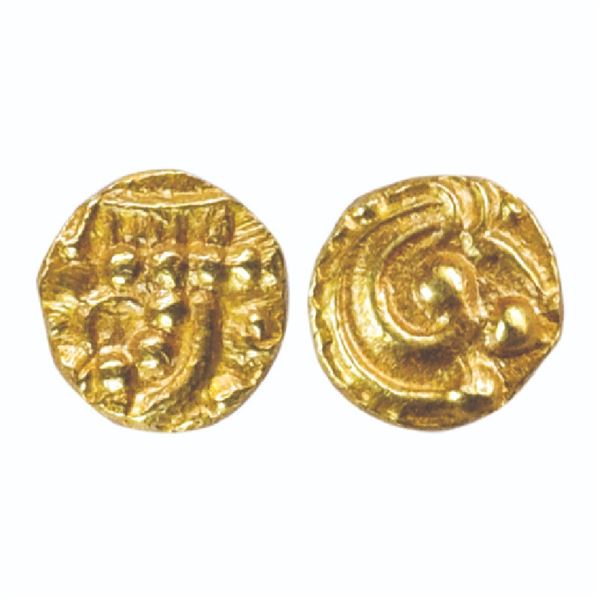 Medieval India: Western Gangas (c. 10th cent. AD), Gold Gajapati Fanam, 0.39gms