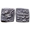Image 1 : Mughals: Akbar, Silver Square ½ Rupee, Mintless type, 5.57gms