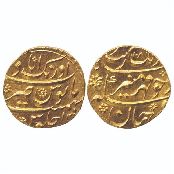 Mughals: Aurangzeb Alamgir, Gold Mohur, Aurangabad Mint, 10.96gms