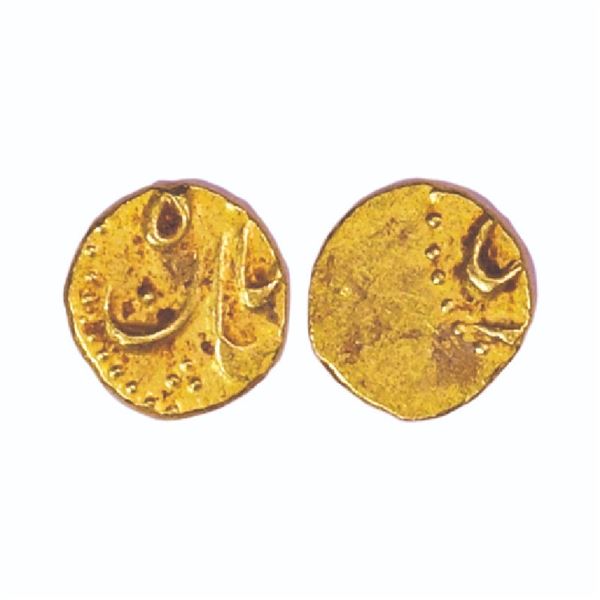 Mughals: Shah Jahan II, Gold ½ Fanam,Karpa Mint, 0.19gms