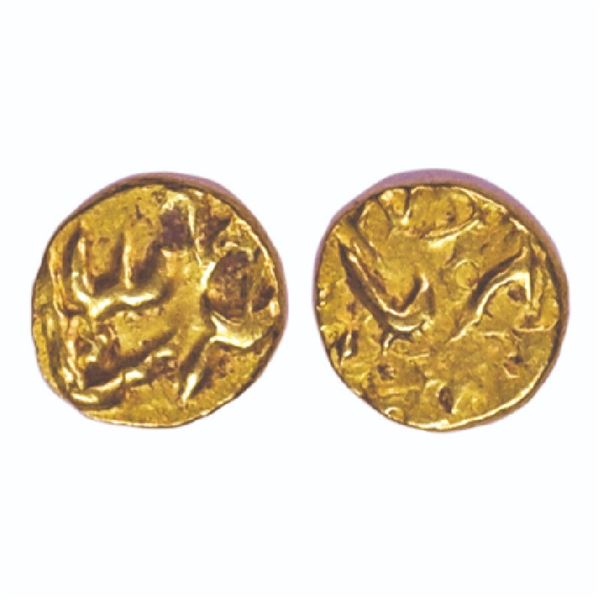 Mughals: Muhammad Shah, Gold Fanam, Kharpa Mint